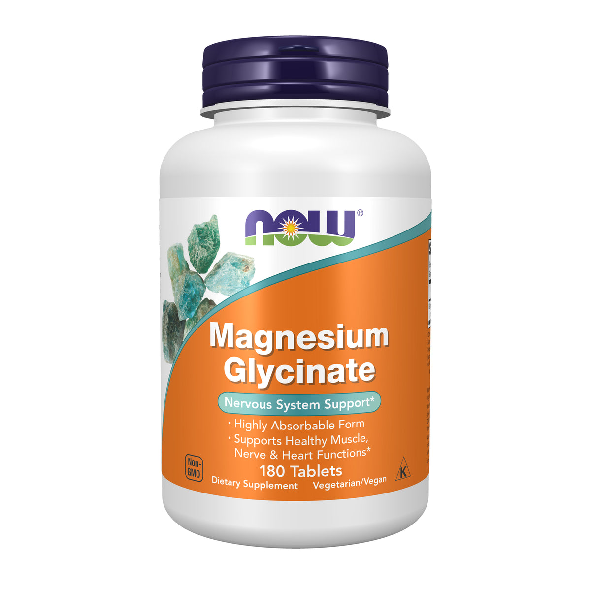 NOW Foods Magnesium Glycinate, 180 Tablets