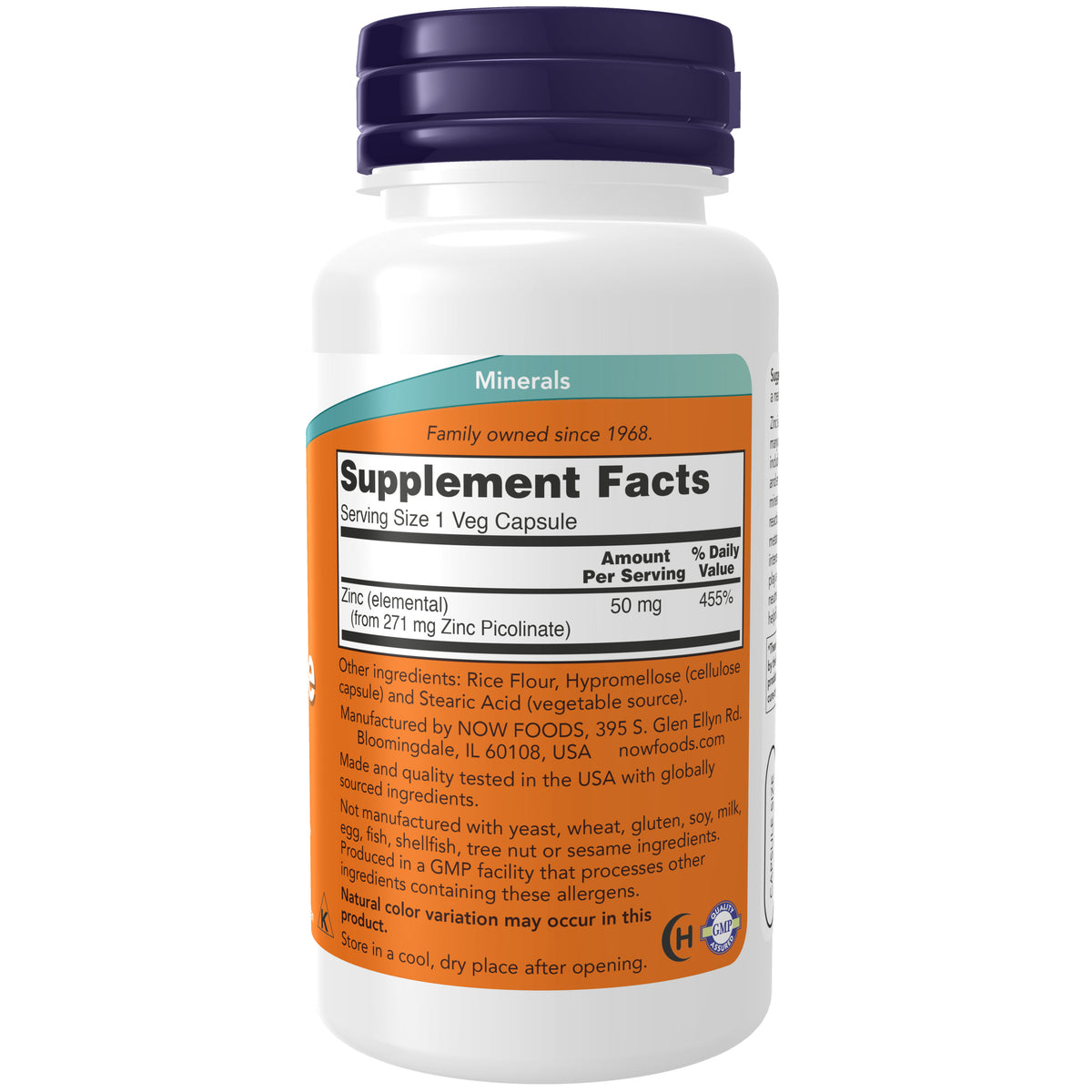 NOW Foods Zinc Picolinate 50 mg
