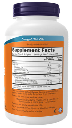 NOW Foods Omega-3 1000 mg Fish Oil