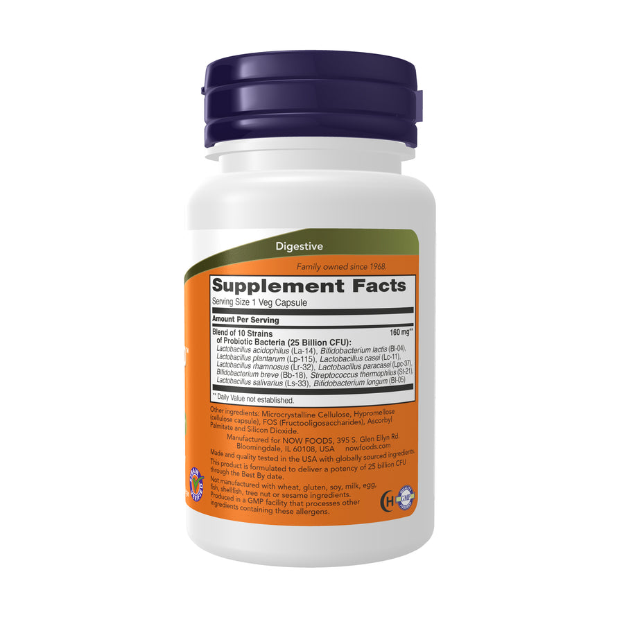 NOW Foods Probiotic-10 25 Billion, 50 Veg Capsules