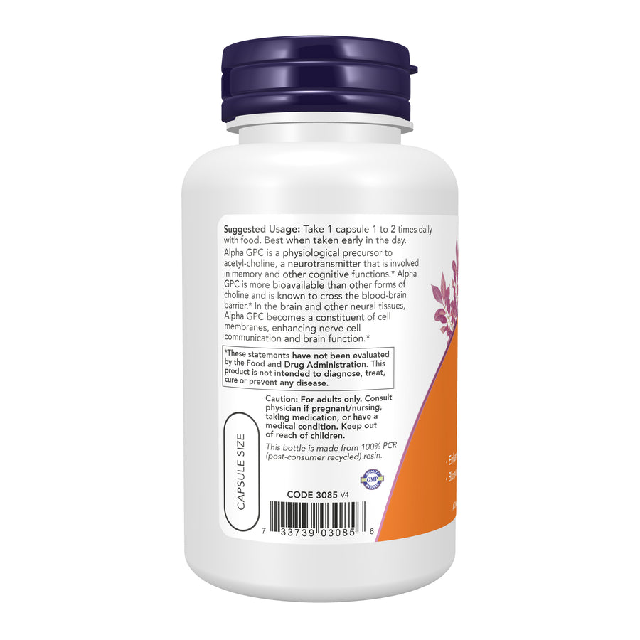 NOW Foods Alpha GPC 300 mg, 60 Veg Capsules