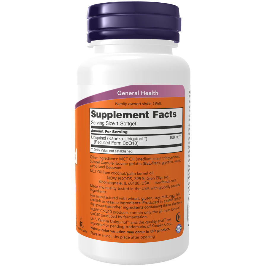 NOW Foods Ubiquinol 100 mg, 60 Softgels
