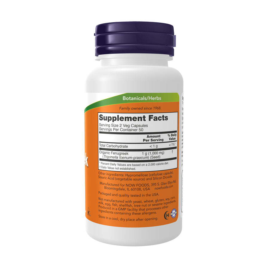 NOW Foods Fenugreek 500 mg, 100 Veg Capsules