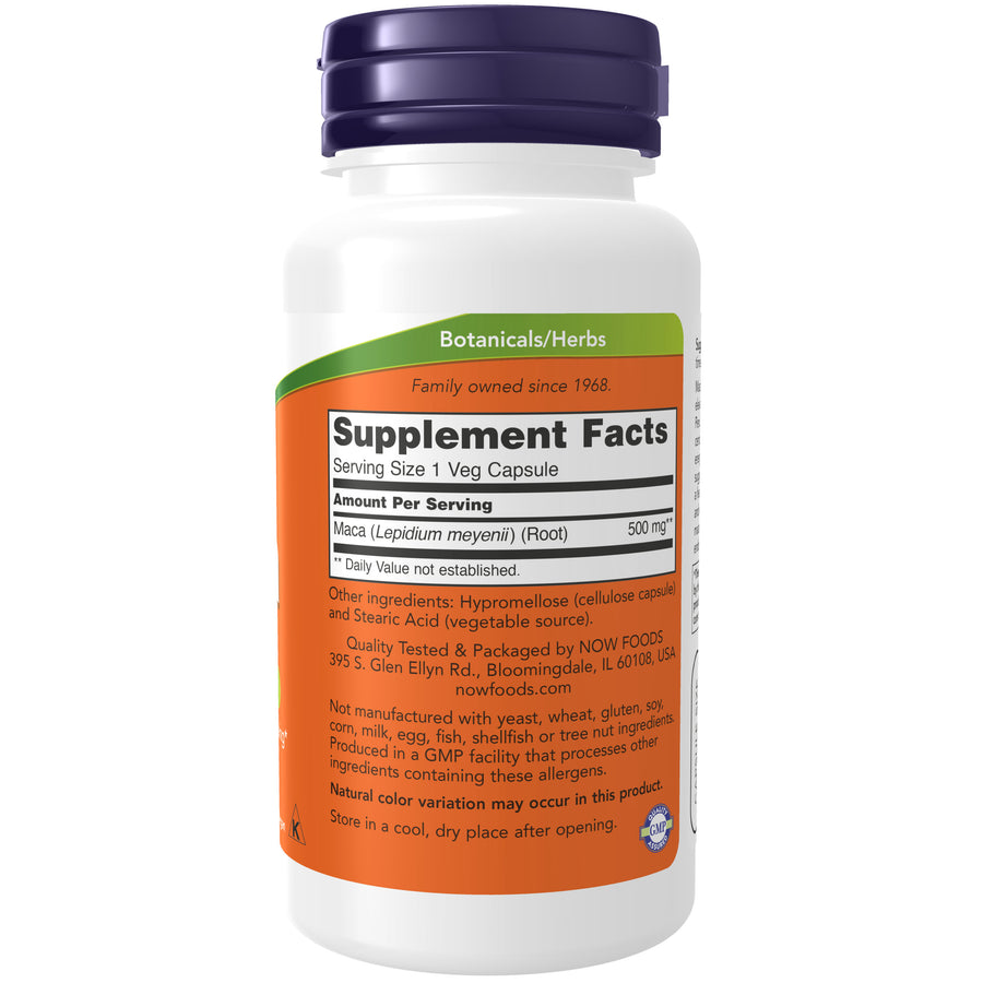 NOW Foods Maca 500 mg, 100 Veg Capsules
