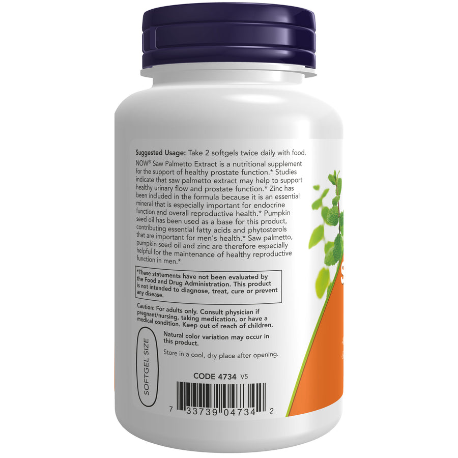 NOW Foods Saw Palmetto Extract, 90 Softgels