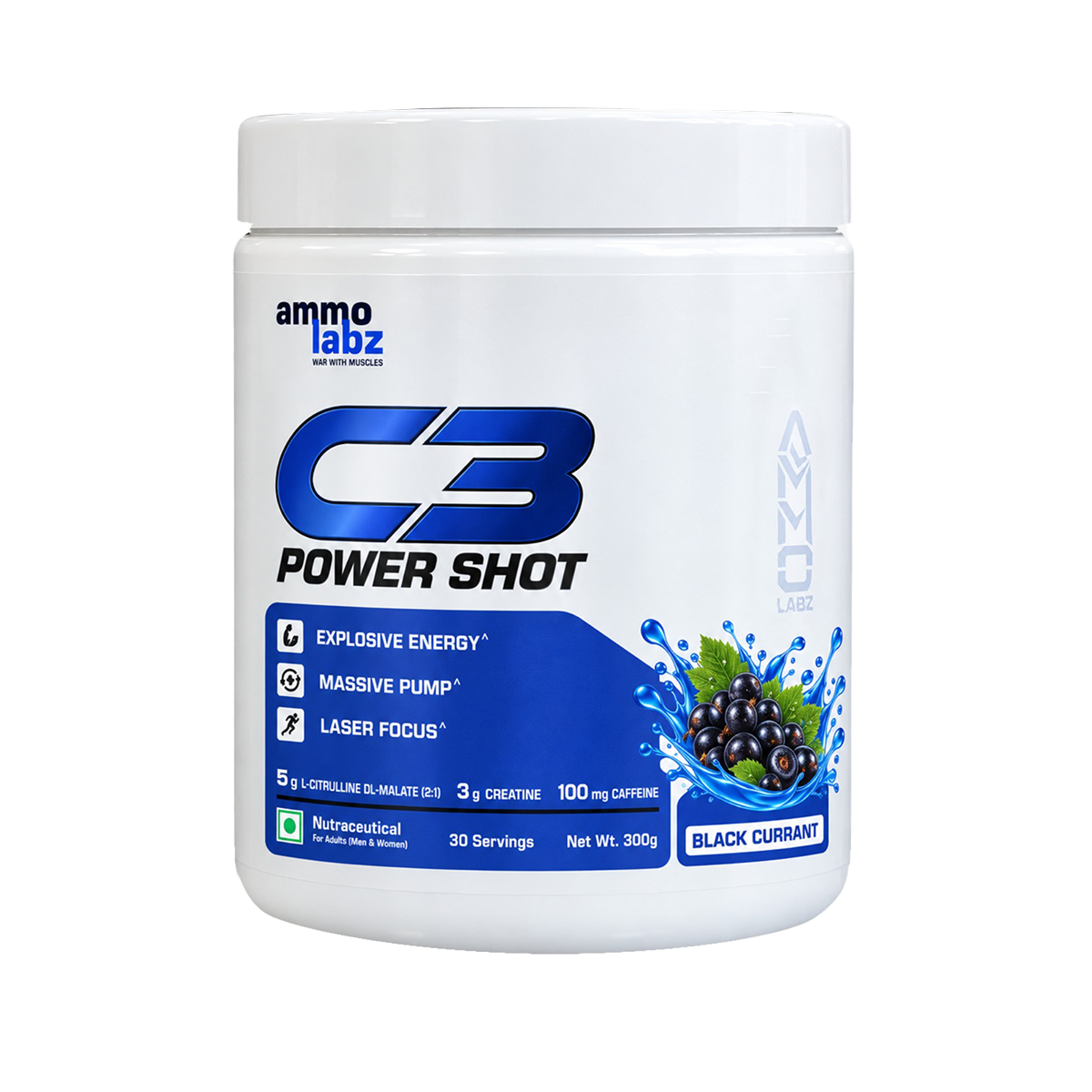 Ammo Labz C3 Power Shot Pre-Workout, 300 g (30 Servings)