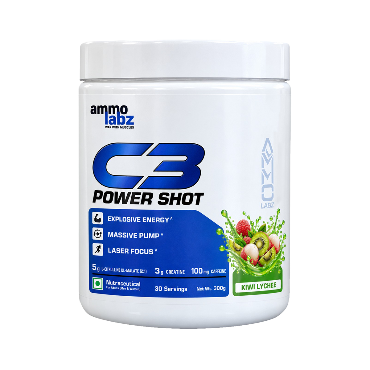 Ammo Labz C3 Power Shot Pre-Workout, 300 g (30 Servings)