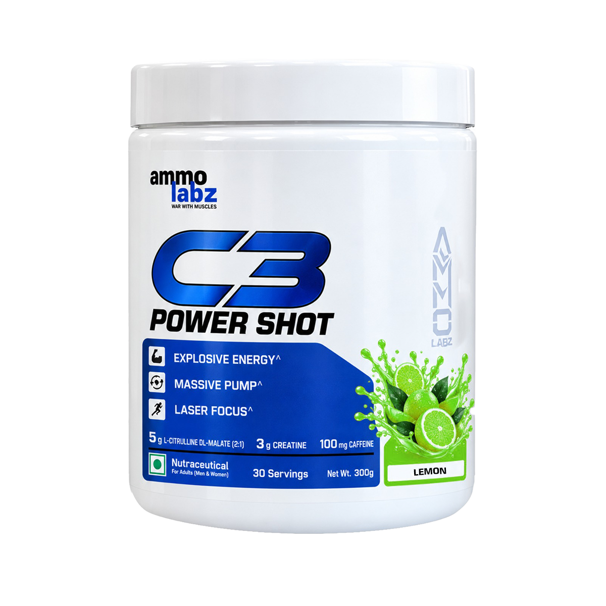 Ammo Labz C3 Power Shot Pre-Workout, 300 g (30 Servings)