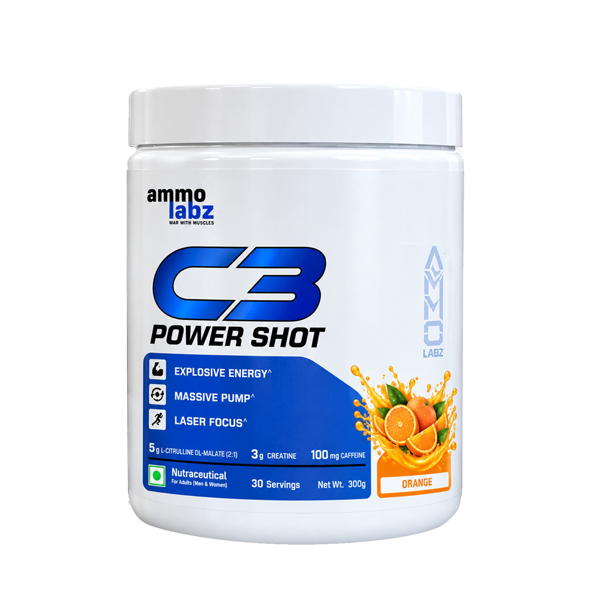 Ammo Labz C3 Power Shot Pre-Workout, 300 g (30 Servings)